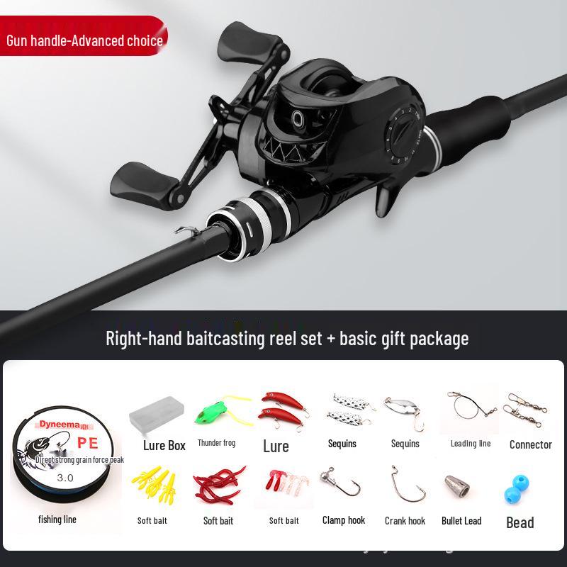 Beginner's Complete Lure Fishing Set: Long-Casting Rod with Guide Rings
