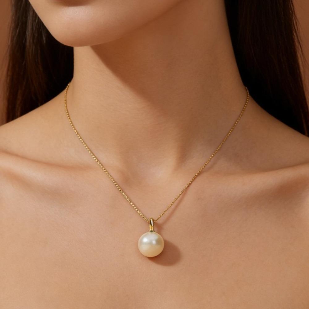 Elegant Simulated Pearl Women Pendant Necklace for Engagement Party Charming Accessories Fashion Daily Versatile Jewelry