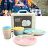 Colorful Tableware Portable Plastic Cutlery Set Cup Fork Spoon for Picnic Outdoor Activities