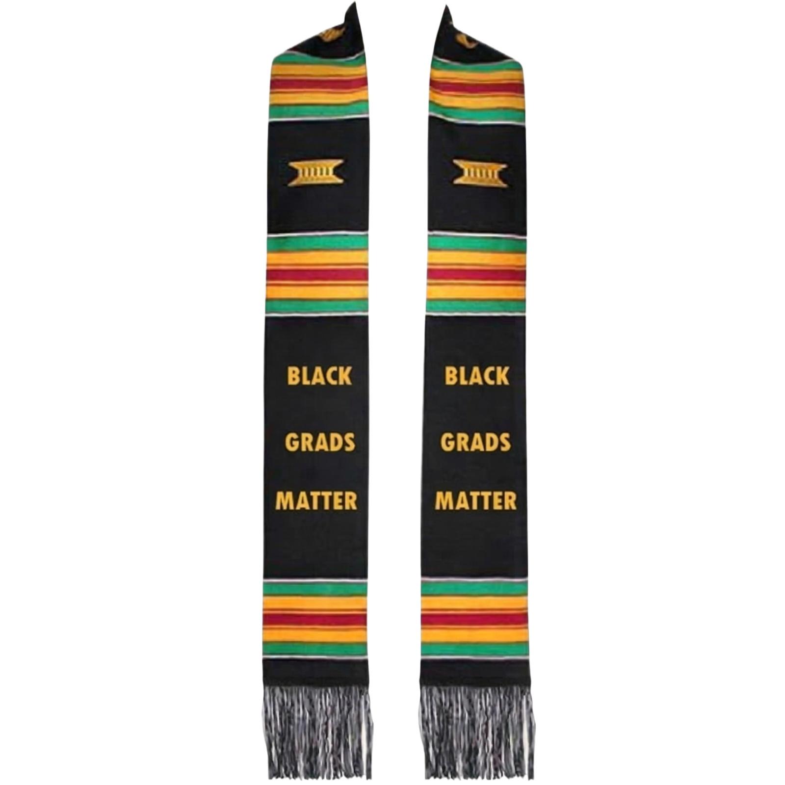 

Черный атласный шаль с двойной бахромой 2026 Лента для выпускника Взрослый шарф Почетная наплечная лента - Печатная версия One Size