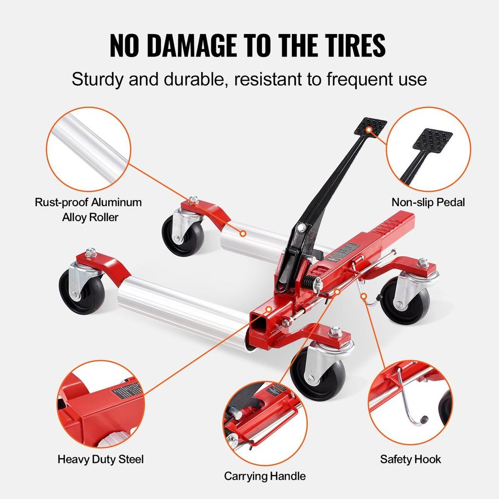 Wheel Dolly Heavy Duty Vehicle Positioning Tire Car Lifter 1500Lbs 4 Pack