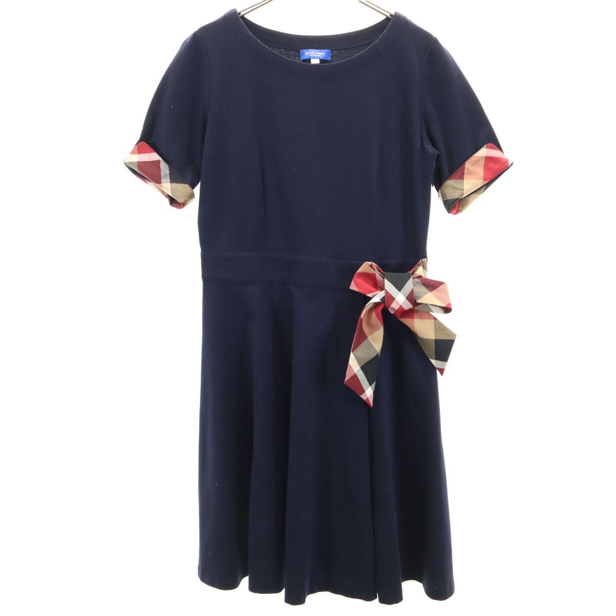 

BLUE LABEL CRESTBRIDGE Short sleeve one piece 38 Navy system Sanyo Shokai Women Used