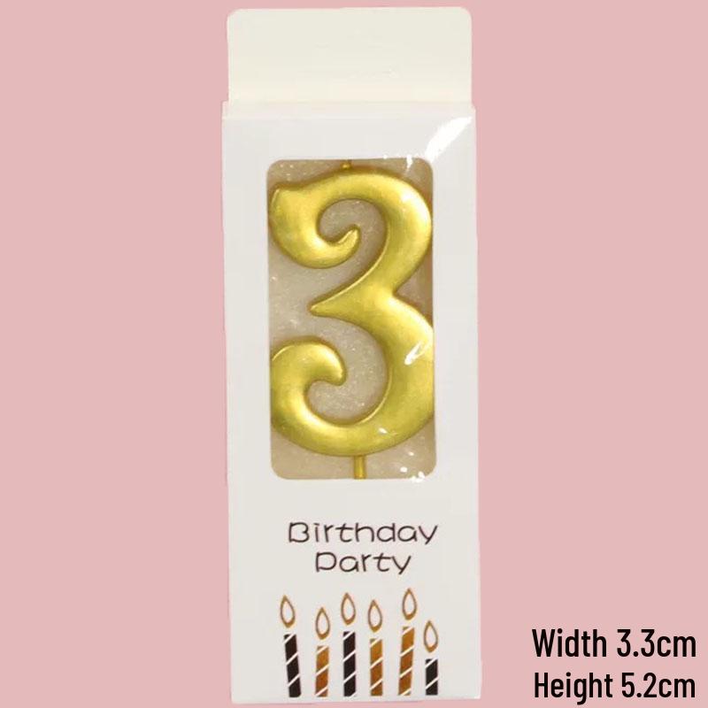 50 Gold Number Candle Cake Toppers, Individually Boxed for Kids' First Birthday