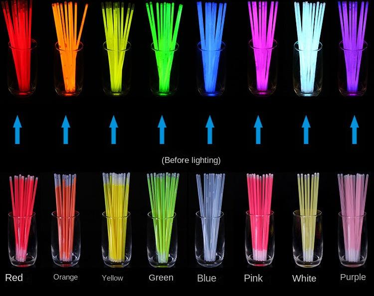 100 Stück 20 cm Knicklichter DIY Konzert Bühnenshow Fluoreszierendes Requisit Kreative Nachtleuchtarmbänder