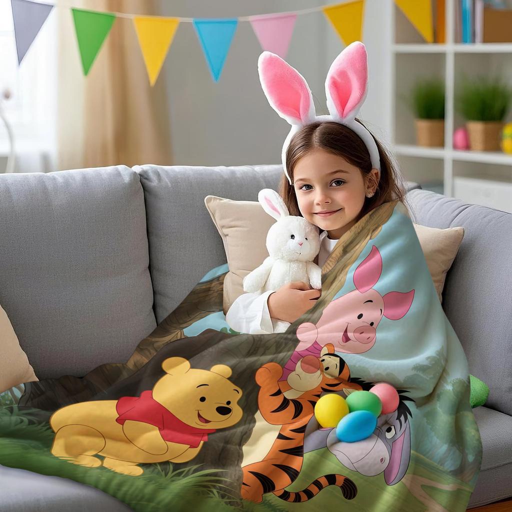 Winnie the Pooh Tigger Piglet & Eeyore Hide-and-Seek Print Blanket Soft Multifunctional Decortive Universal Throw Blankets Gift