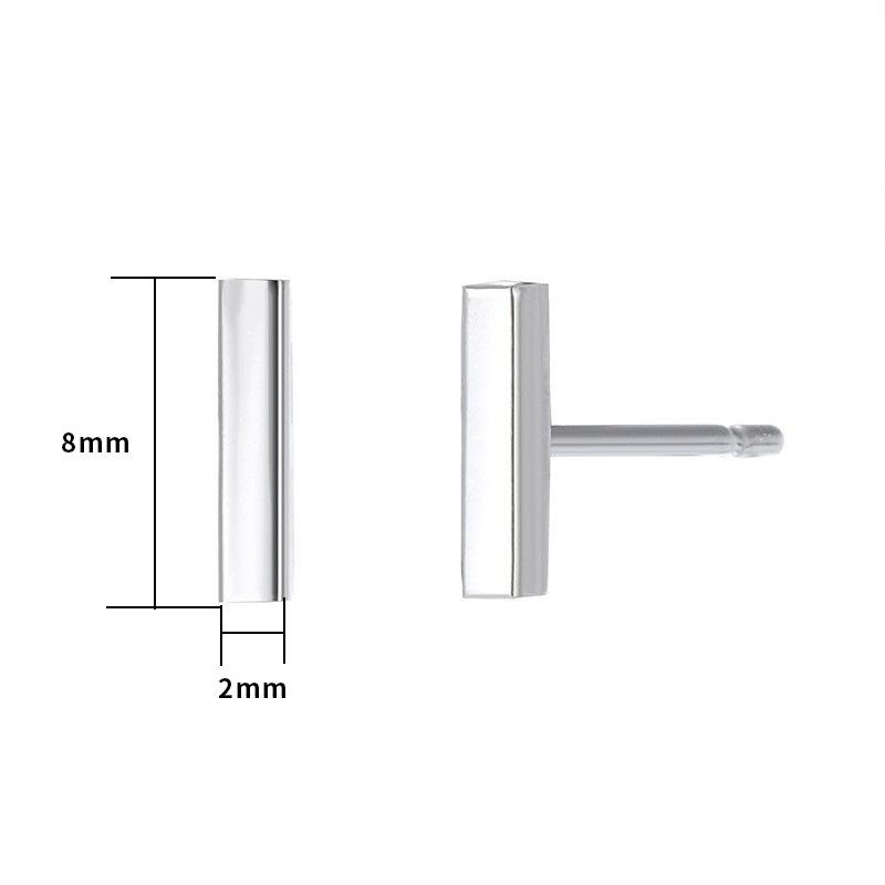 CARLIDANA Simple Design Geometric Rose Gold Plated Earrings Stainless Steel Rectangle Square Stud Earrings for Women Jewelry