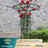 Umbrella-Shaped Iron Rose & Clematis Climbing Frame for Balcony & Outdoor Use