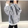 Lady New Autumn and Winter Women Korean Version of The Leopard Sweater Woman Mink Velvet Jacket Knitted Cardigan Fashion Female