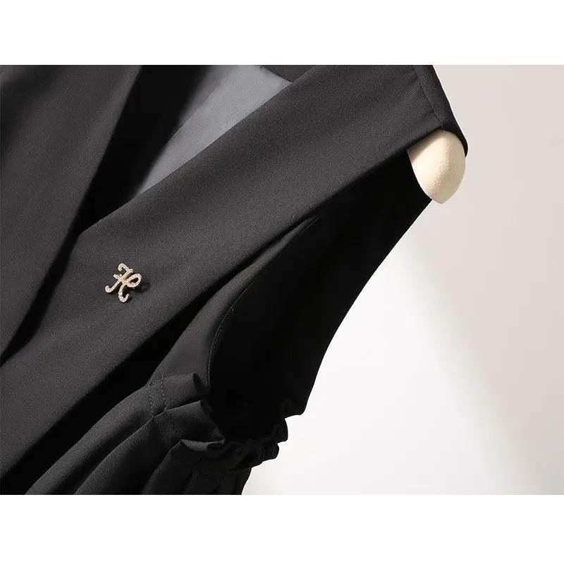 Damen Westenmantel Frühling Ärmellos Mode Damen Weste Jacke Koreanische Version Temperament Einfarbig Dame Pferdeclip