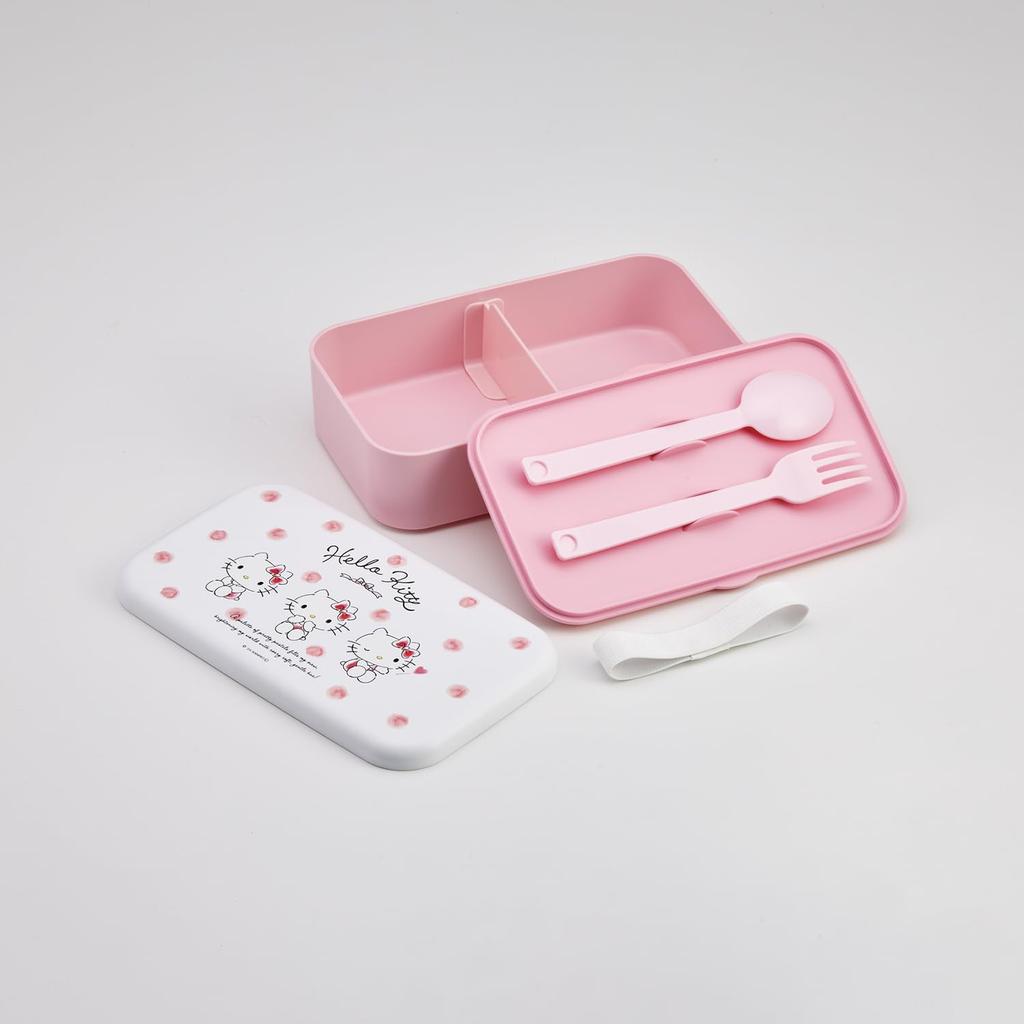 Skater 1000ml Lunch Box with Cutlery and Lunch Made in Sanrio Hello Kitty Watercolor Cosmetics PLB10SF-A Belt, Japan,