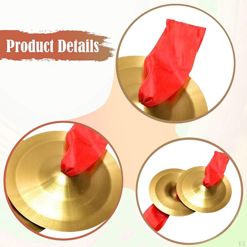 2 Pieces Mini Hand Cymbals Copper Teaching Aids, Percussion Instrument for Activities