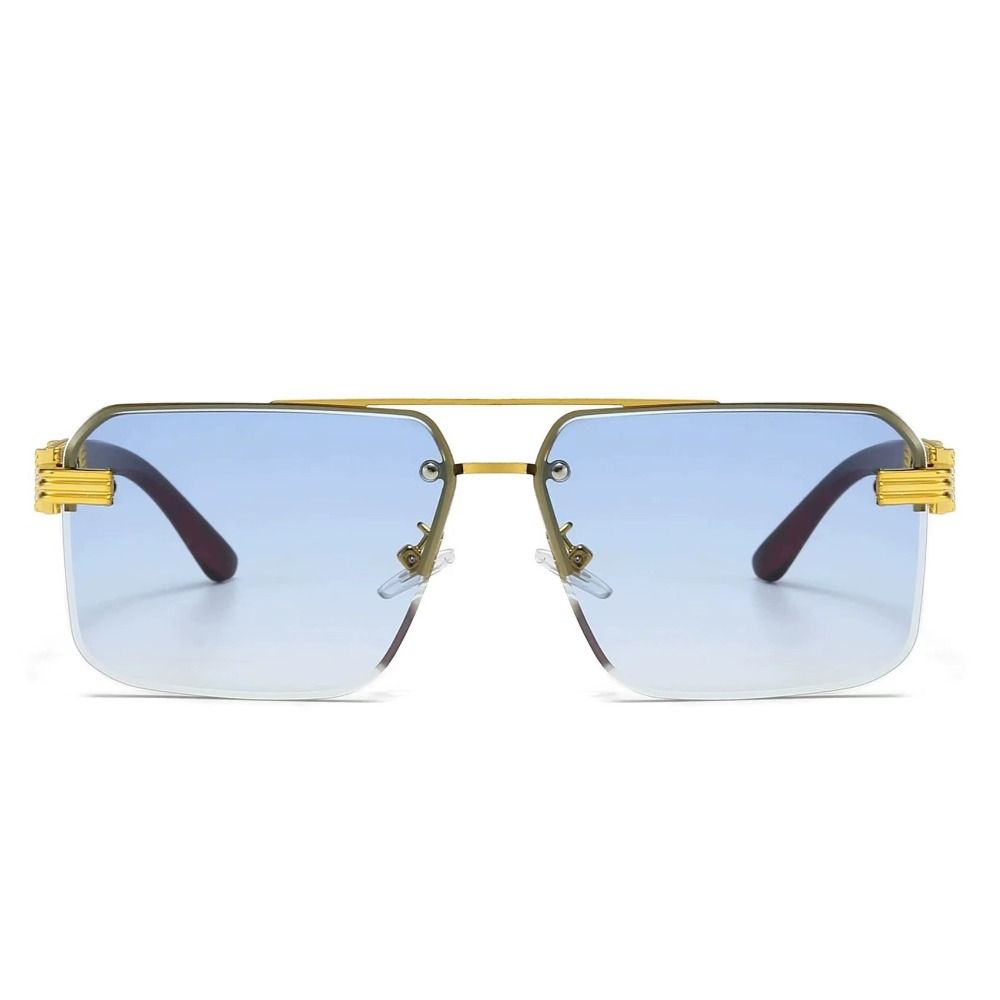 Marble Pattern Rimless Sunglasses UV 400 Driving Eyewear Vintage Men Sunglasses Holiday
