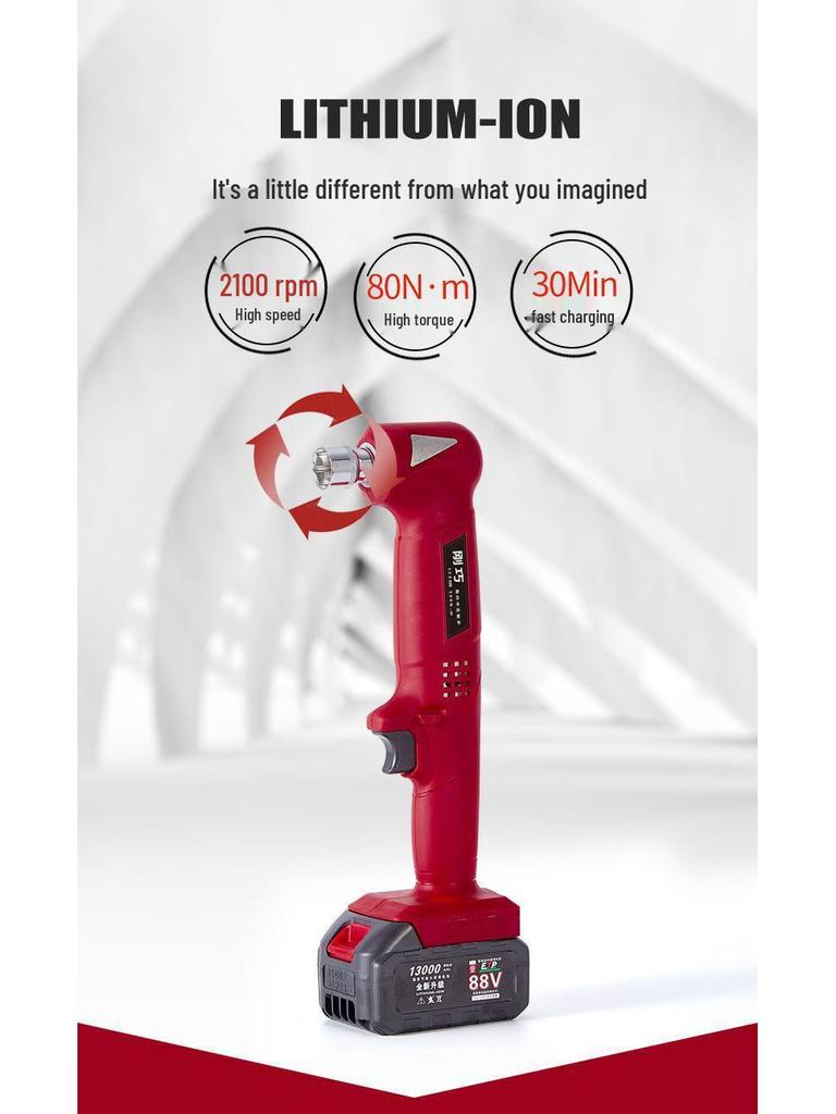 Coincident Electric 90° Ratchet Wrench with Lithium-Ion Battery