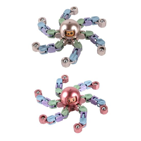 Transformable Fidget Spinner Portable Stress Relief Deformation Mechanical Arm Fingertip Gyro Chain Robot Spinner Sensory Toy