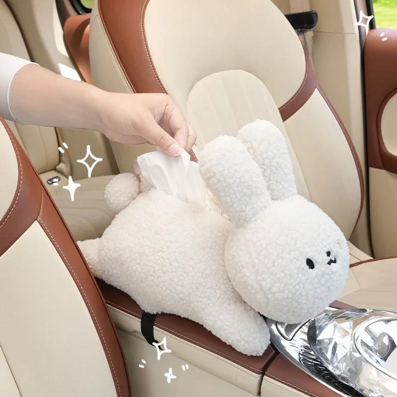 1pc Universal Car Tissue Hanger Doll Cute Tissue Holder Plush Vehicle Tissue Case Napkin Dispenser for Tesla Model 3 y Interior