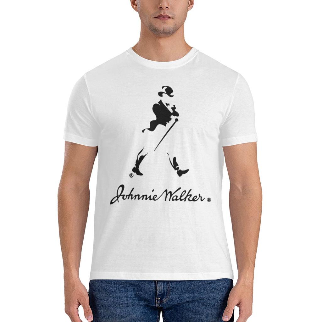 White Johnnie Walker Whisky Casual Tshirt Korean Style Sweet Cool Faderesistant Shirt