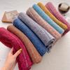 Blue Soft Waxy Wool Knitted Scarf Men's and Women's Autumn and Winter Warm Wool Scarf Cold Protection Cervical Spine