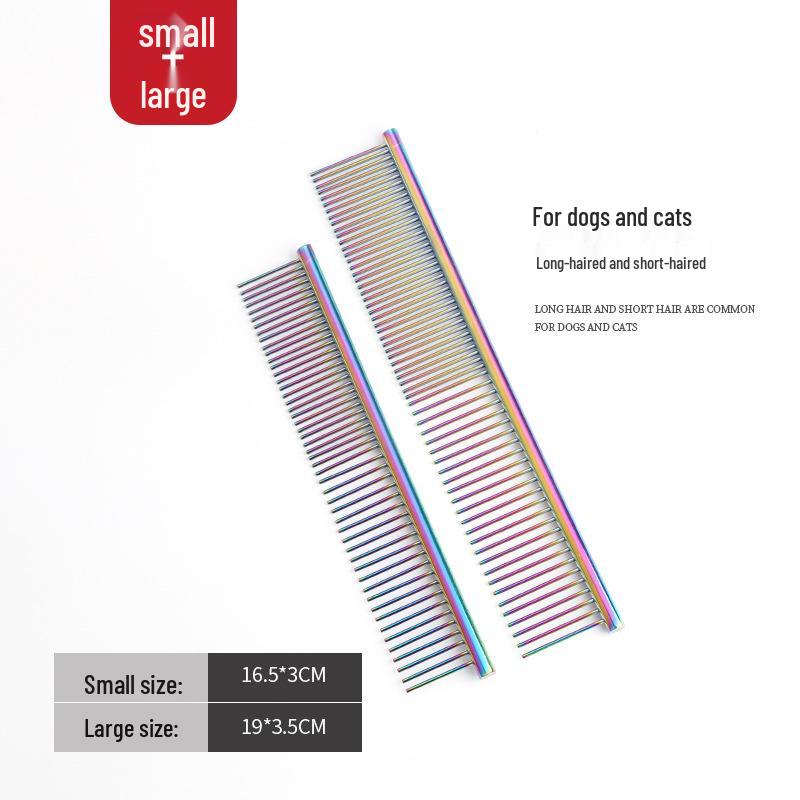 Stainless Steel Pet Grooming Comb for Dogs & Cats - Detangling & Straightening