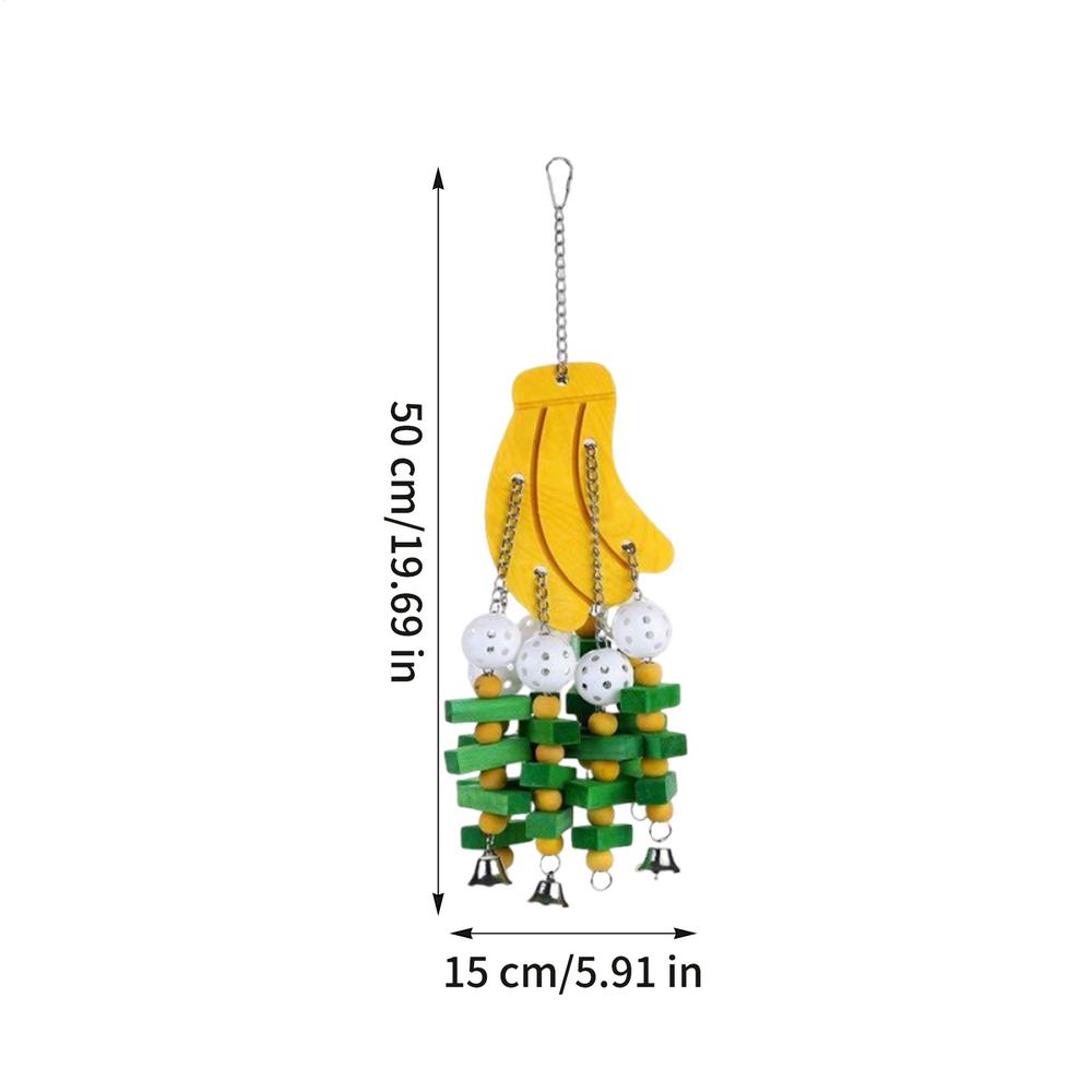 

Foraging Toys For Birds Banana Design Interactive Biting Game Wooden Bird Cage Toys For Cockatiel Lovebird Beak Care Stress