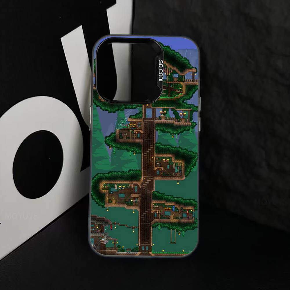 

Чехол для телефона T-Terraria G-Game для iPhone 17,16,15,14,13,12,11 Plus,Pro Max,XS,Цветной Серебряный Покрытие Внутренняя Крышка iPhone13PRO