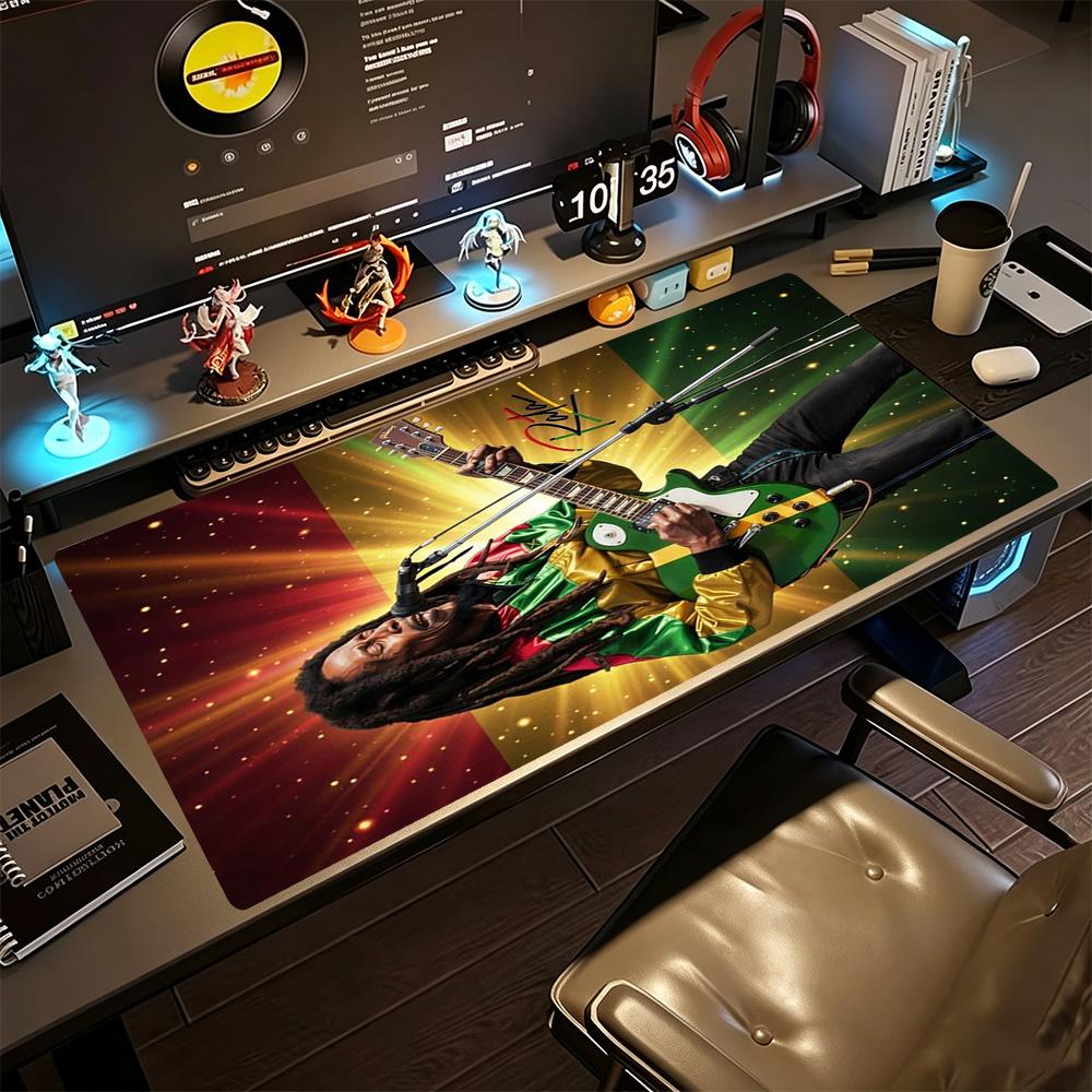 Bob Marley Gaming-Mauspad Gamer-Mauspad Computer-Schreibtischmatte Rutschfeste Gummibasis Perfekt für Büro-Laptop-Gaming-Setup