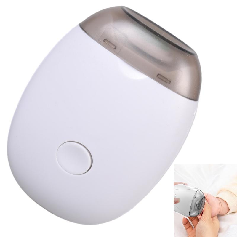 Baby Safe Electric Nails Trimmer USB Charging Night Lamp Function 3 Speed Setting for Infants and Kids White