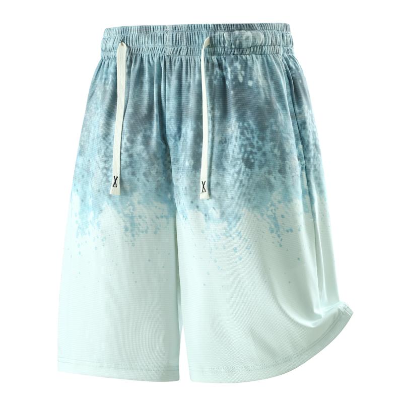 

Men s Plus Size Tie-Dye Gradient Casual Shorts, Elastic Waist Waffle Knit Shorts (5XL-11XL) 5XL(85kg-95kg) синий