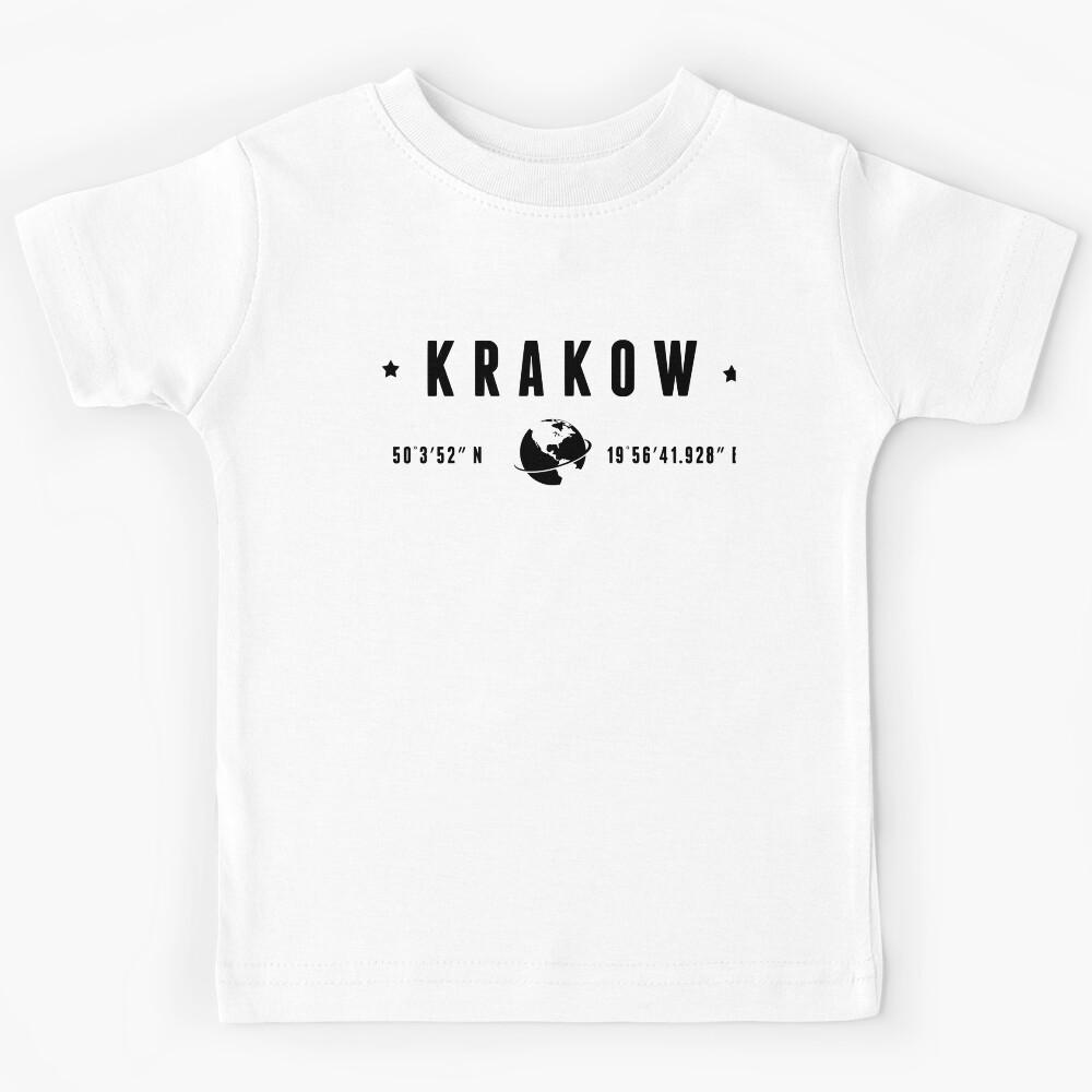Krakow GPS Coordinates - Krakow Kids T-Shirt 150