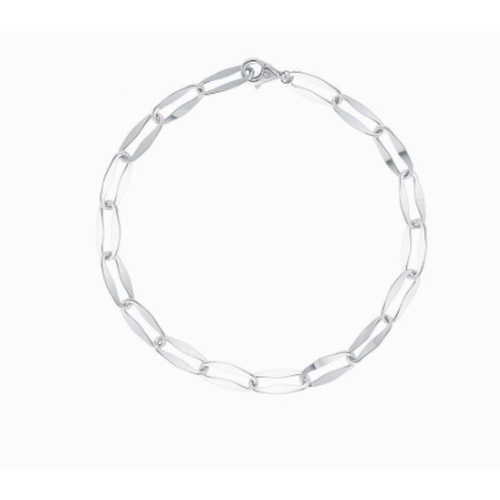 Silver Basic Clip Chain Bracelet Llbs24213S_S