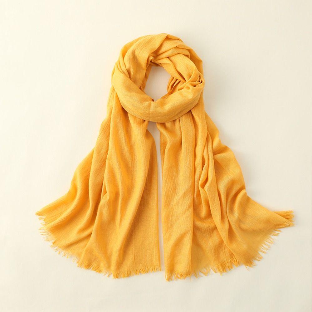 

Cotton Linen Shawls Solid Color Pashmina Summer Wrap Hijab Women Men