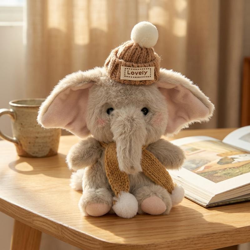 Niedlicher grauer Elefant Plüsch Schlüsselanhänger Weiches Stofftier Tasche Anhänger Autoschlüssel Anhänger Rucksack Dekoration Geschenk