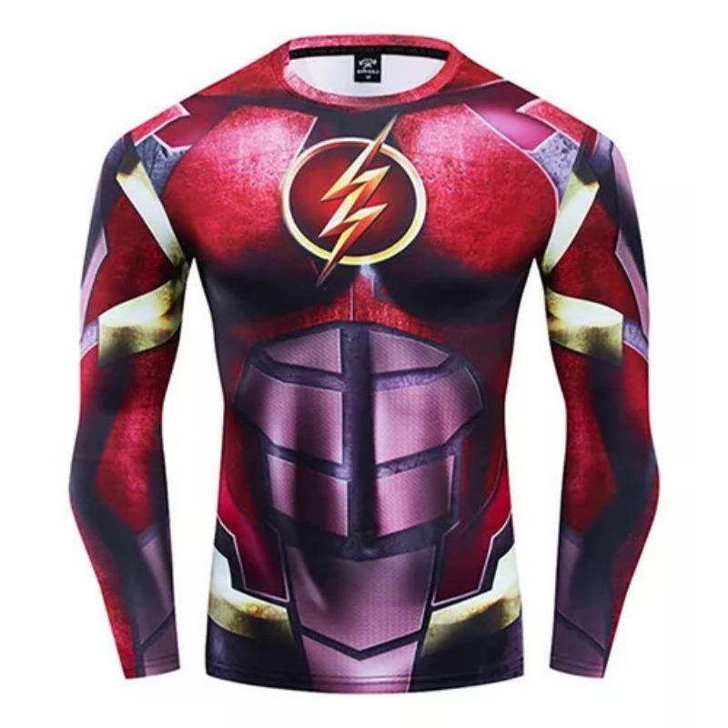 T-shirt Imprimé Numérique 3D Super-Héros Manches Longues Thème Halloween Fête Costumée Tenues de Jeu de Rôle pour Homme