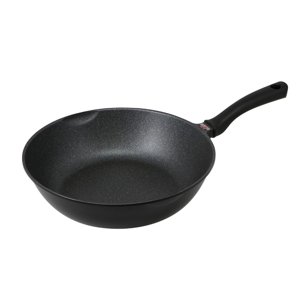 LIV PLUS Deep Frying Pan 28cm Wok Pan, IH and Gas Stove Compatible, Lightweight, with Pouring Spout, NM-415 (Extremely Lightweight Frying Pan)
