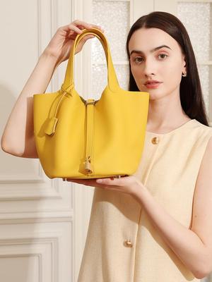 Exquisite Damen XL Echte Leder Bucket Bag - Oberste Schicht Rindsleder, High-End Design