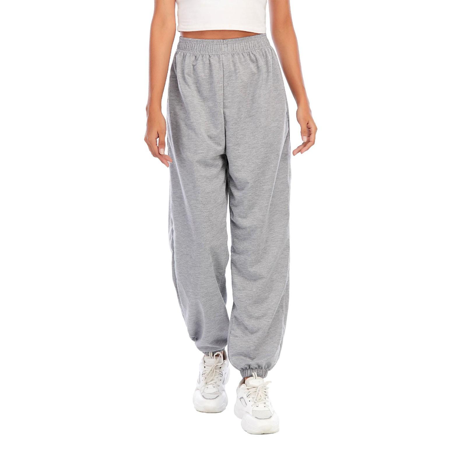 

Женские свободные спортивные штаны с высокой талией, удобные спортивные штаны, повседневные спортивные штаны с карманами S