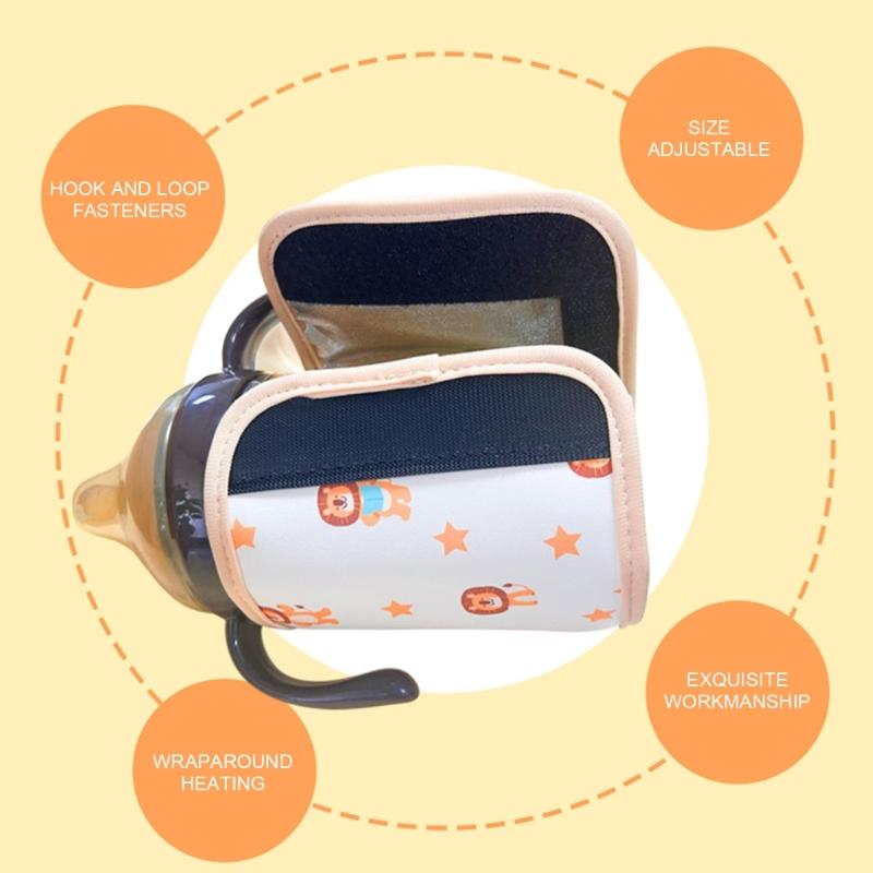 USB Bottle Warmer Heater Baby Bottle Warmer Bag Travel Bottle Warmer Insulation Cover 6 Gear Adjustable with LCD Display