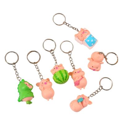 7 Peças Chaveiros Pingente de Porco Chaveiro Tridimensional em Formato de Porquinho Acessório Charme Animal Estiloso Decoração de Bolsa