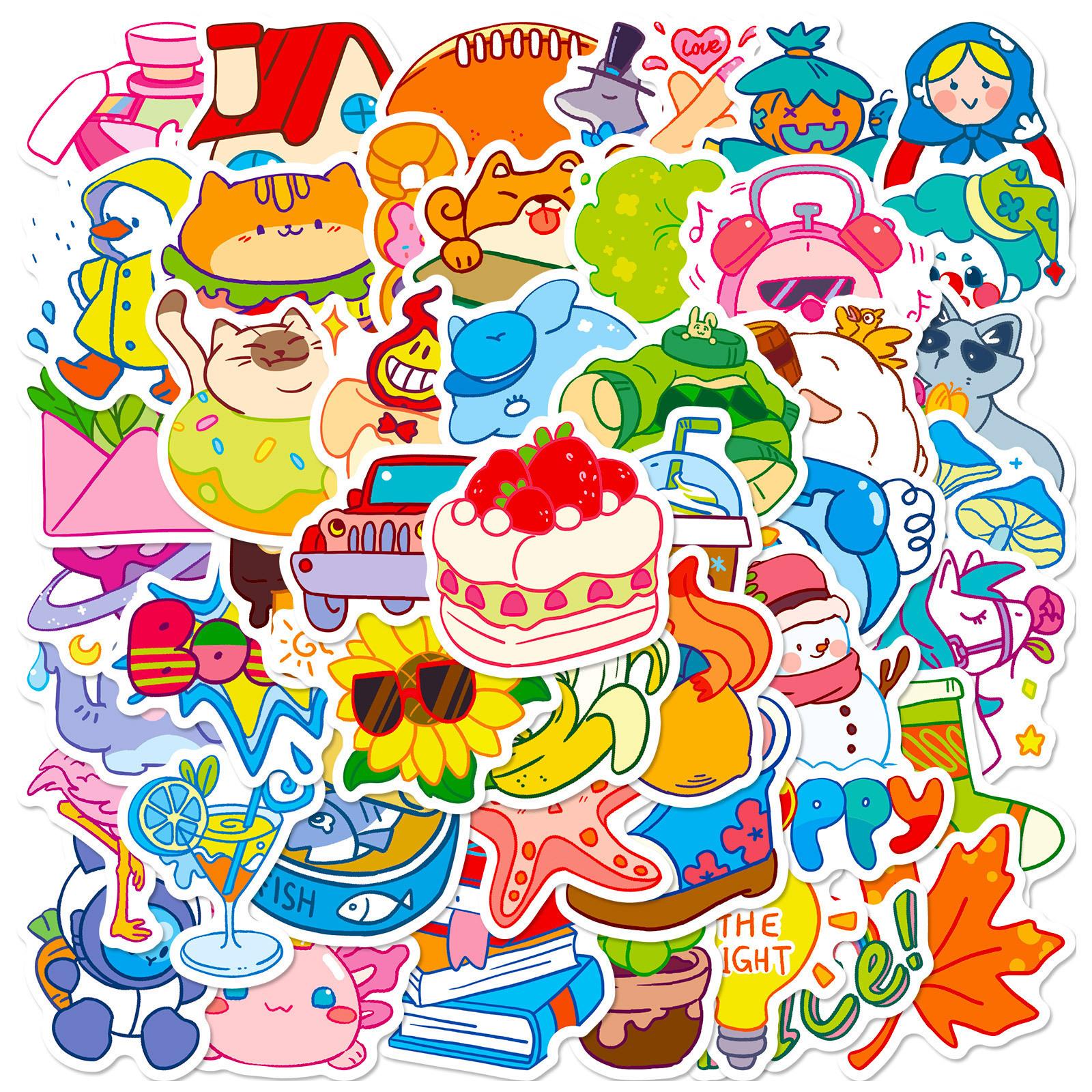 

50-300 Мультяшные Милые Детские Животные Дудл Наклейки Канцелярские Наклейки