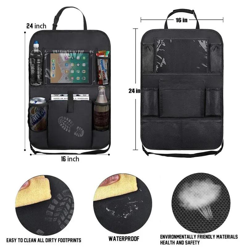 Car Backseat Organizer with Touch Screen Tablet Holder Auto Storage Pockets Cover Car Seat Back Protectors Car Accessories