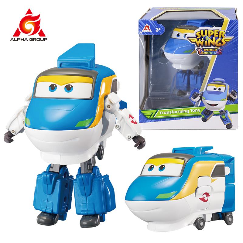 Super Wings 5 Inches Transforming Ellie Transforms from Airplane to Robot in 10 Steps Deformation Anime Action Figures Kid Toys