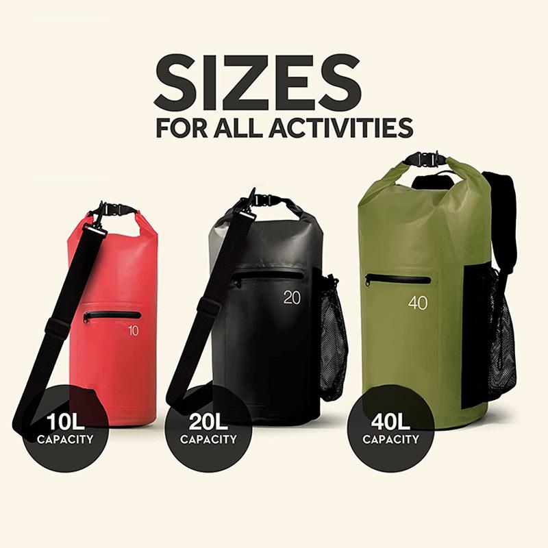 Factory Custom Large 10L PVC IPX6 Waterproof Foldable Portable Backpack & Dry Bag for Hiking Camping Boating QIHANG All Seasons