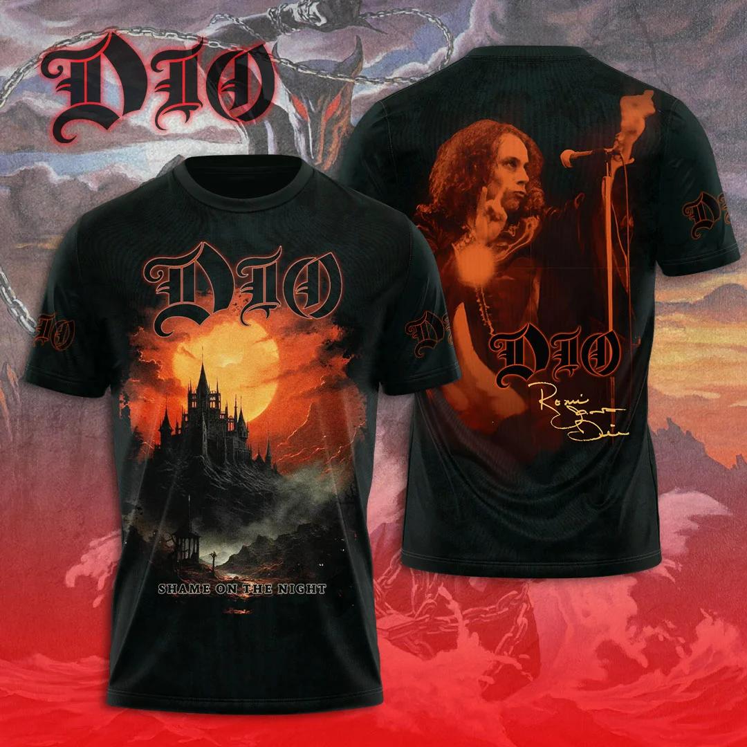 Heavy Metal Rock Band Dio 3D Gedrucktes T-Shirt Herren Damen Mode Harajuku Kurzarm Oberteile T-Shirts Hip Hop T-Shirt Dio Lustiges T-Shirt XL