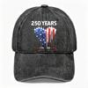 250 Years 1776-2026 American Flag Jets Patriotic Hat Unisex Washed Baseball Cap