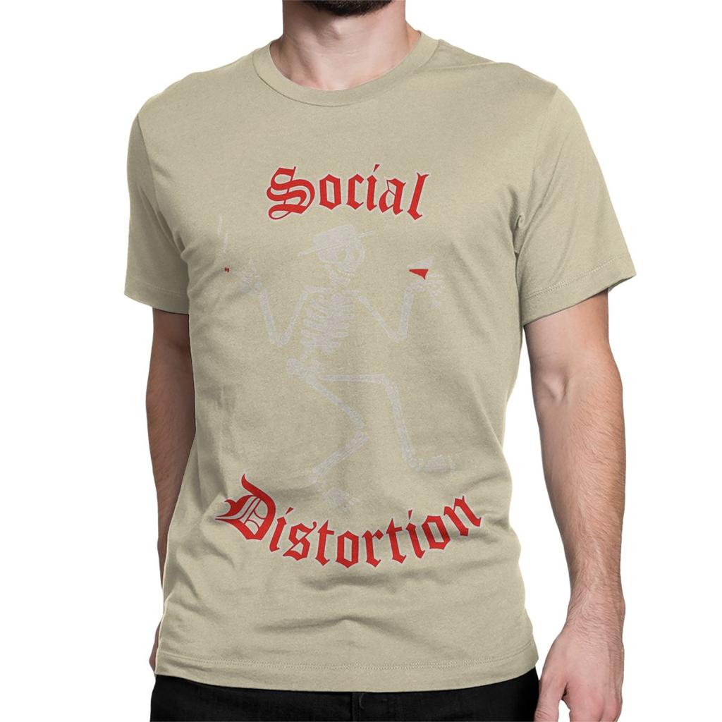 Herren Damen T-Shirt Punk Rock Band 90er Verrücktes Baumwoll T-Shirt Kurzarm Social Distortion T-Shirt Rundhals Kleidung Sommer