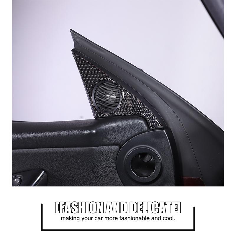 For BMW 6 Series E63 E64 2004-2009 Soft Carbon Fibre Car A-Pillar Inner Speaker Horn Frame Panel Trim Sticker Accessories