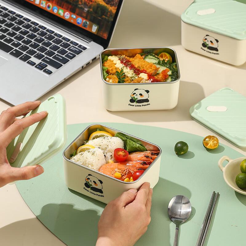 Panda Square Microwaveable Lunch Box Set