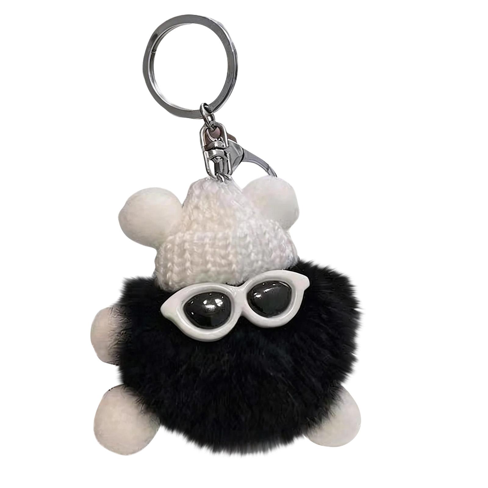 

Fuzzy Spherical Keychains, Fuzzy Bag Pendants, Cute Pendants One Size чёрный