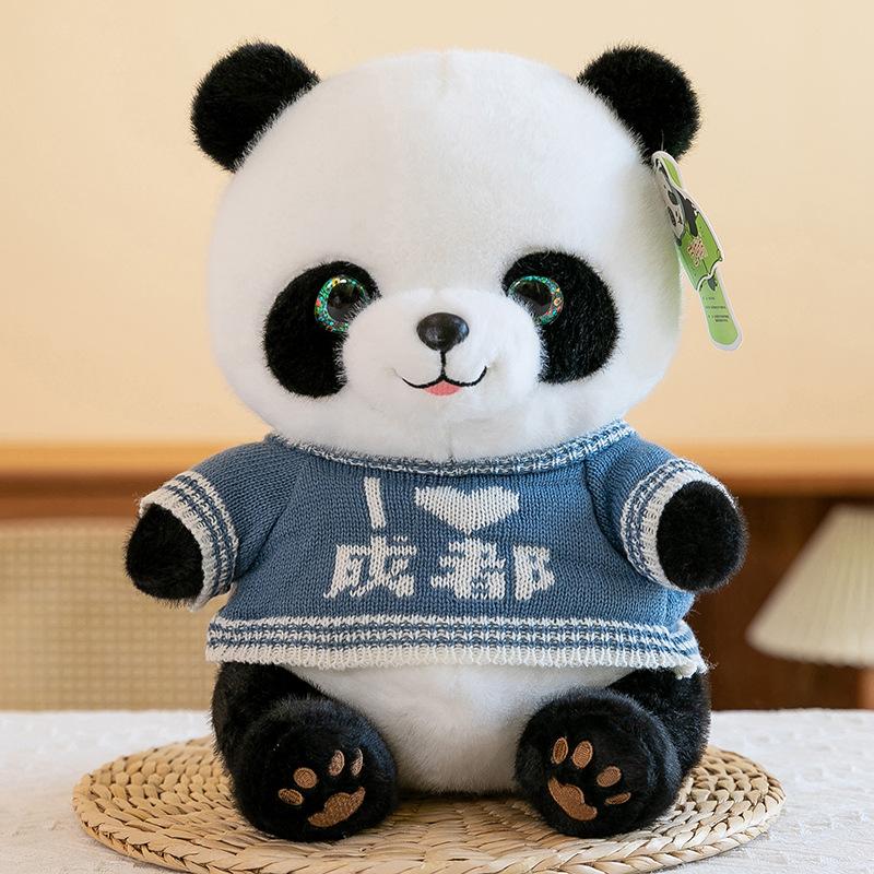 Simulated Giant Panda Plush Toys Cute Sweater Panda Doll Festival Doll Rag Doll Attractions Event Gift