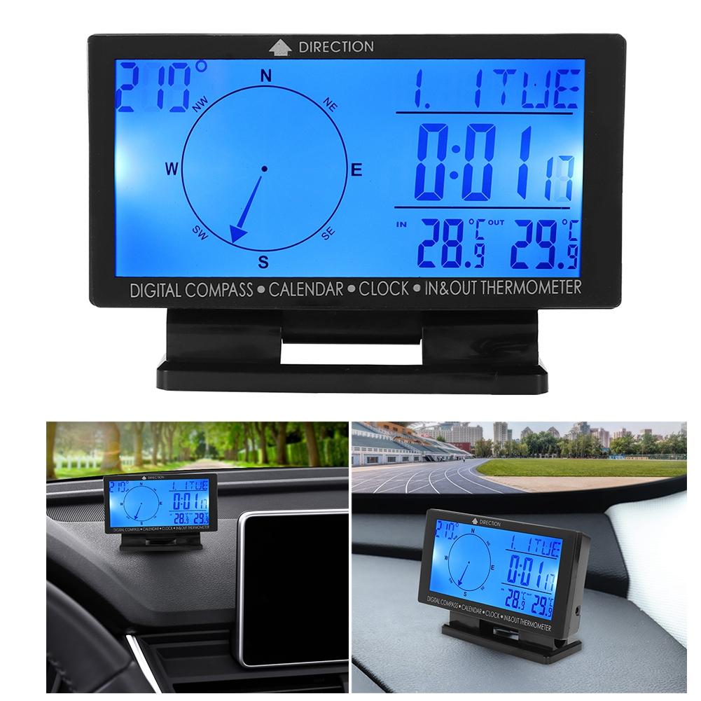 CD60 Multifunctional Digital Car Automobile Thermometer Gauge with Time Navigation Function