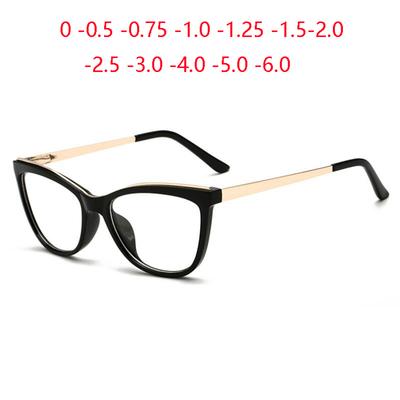 Fashion Cat Eye Anti Blue Light Glasses Women Spring Leg Prescription Eyeglasses Female 0 To -6 0 Diopter
